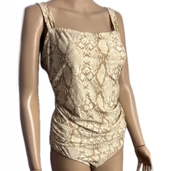 NWT Snakeskin Print One-Piece Swimsuit - Picture 2 of 14